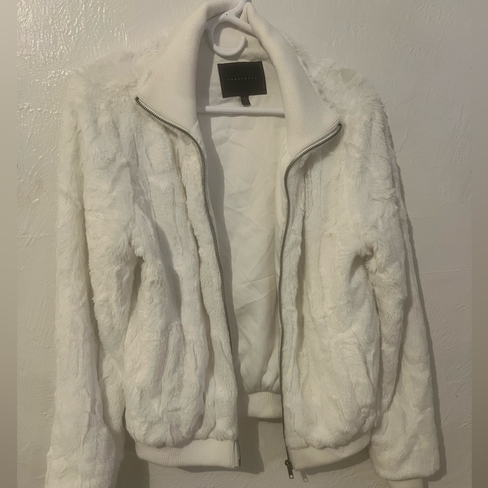 Sanctuary White faux fur jacket